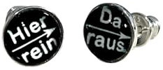 Spruch hier rein da raus 925 Sterling Silber 8mm Ohrringe Ohrstecker