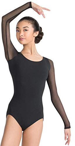 Capezio Meryl Strappy Back Long Sleeve Leotard, Black, X-Small