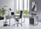 BMG-Moebel.de Büromöbel komplett Set Arbeitszimmer Office Edition in Lichtgrau/Anthrazit Hochglanz (Schreibtisch mit Rollcontainer)