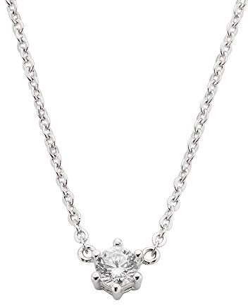 Zeeme Silber Damen Halskette 925/- Sterling Silber 45cm Glänzend Zirkonia weiß 360250276