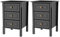 Yaheetech 2 x Tables de Chevet en Bois Noir avec 3 Tiroirs Pied en Bois de Pin Tables de Nuit Moderne 40 x 40 x 60cm Table d'Appoint Salon Chambre