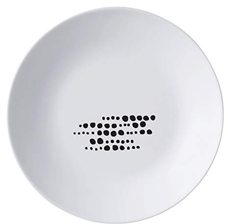 Bormioli Rocco 6157002 Piatto Fondo White Moon Chiaroscuro In Vetro Opale Decoro Sfere, Cm 22