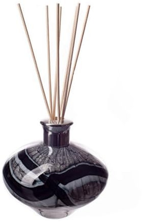 Amelia Art Glass Oval Reed Diffuser Black, Grey & Blue (Arctic Storm)