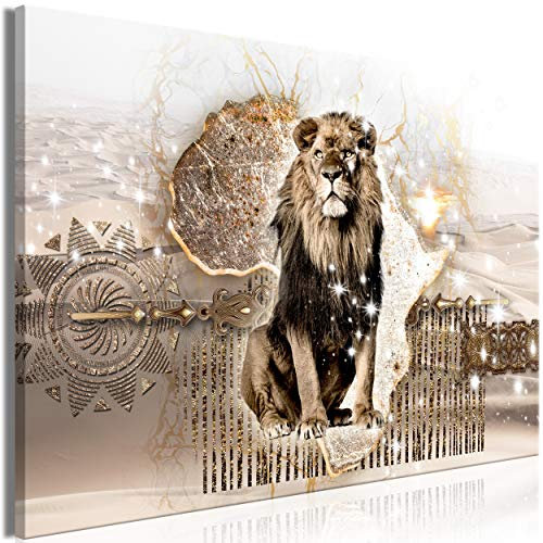 decomonkey Bilder Abstrakt Tiere Löwe 120x80 cm 1 Teilig Leinwandbilder Bild auf Leinwand Vlies Wandbild Kunstdruck Wanddeko Wand Wohnzimmer Wanddekoration Deko Afrika Modern