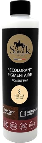 Sofolk - Pintura Cuero/Polipiel - Recoloración para cuero dañado, rayado, arañado, descolorido - Volante de coche, asiento de coche, sofá, zapatos - 250ml - 08-LIGHT BEIGE