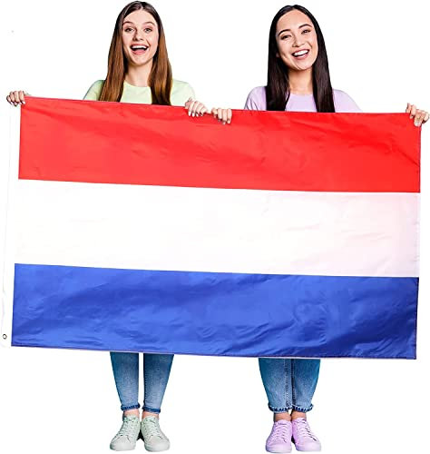 1 x Niederlande-Flagge mit Ösen, ca. 152 x 91 cm, Fußball, Rugby, Sportveranstaltungen, Straßenpartys, Festivals und Feiern