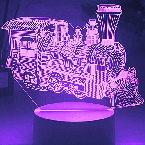 Jinson well 3D bus auto zug led nacht licht Lampe optische Illusion Nachtlicht, 7 Farbwechsel Touch Switch Tisch Schreibtisch Dekoration Lampen mit Acryl Base USB Spielzeug