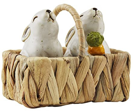 Mud Pie Ensemble salière et poivrière lapin de Pâques 10,8 x 7 cm