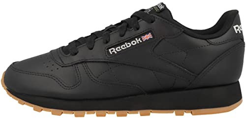 Reebok Femme Classic Leather Baskets, Core Black/Pure Grey 5 Rubber Gum-03, 37.5 EU