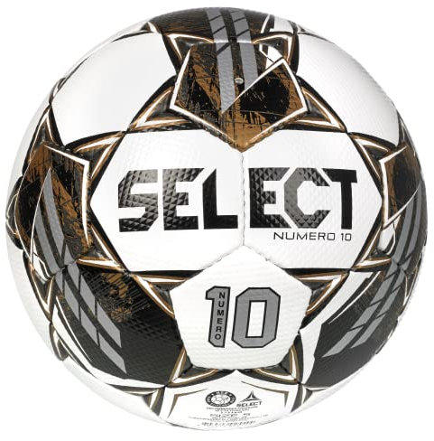 Select Numero 10 V22 Fußball, Weiß/Schwarz/Gold, Größe 5
