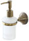 Inbagno Porta Dispenser Sapone Liquido da Muro, in Acciaio Finitura Bronzo, Include Kit di Fissaggio Serie Iris
