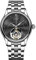 Aesop Tourbillon Herrenuhren Mechanische Handaufzug Armbanduhren Skelett Edelstahl Analog Saphirglas 30M Wasserdicht Klassisches Kleid Luxus Elegant Business Uhr 7048(Schwarz/Edelstahl)