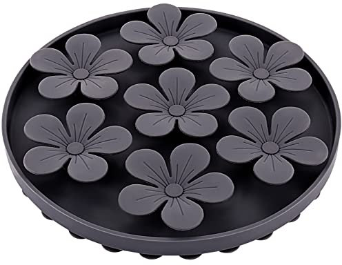 Gamelle Anti Glouton Chien,Doweiss Slow Feeder pour Animaux Chat/Chien en Silicone Caoutchouc Doux Mignon en Forme de Fleur