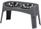 Iris Ohyama, Gamelle pour Chien, Support Gamelle Chien Surelevee, Double Bol INOX, Lot de 2, Hauteur Réglable, Anti Eclaboussure, Pliable, Digestion Fluide, pour Chat, Croquette, Eau, PEF-L, Gris