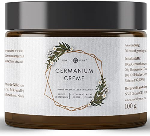 Kolloidales Germanium Creme, 100g | Natürliche Germaniumcreme mit 100 ppm Kolloidalem Germanium | Premium Qualität aus Deutschland