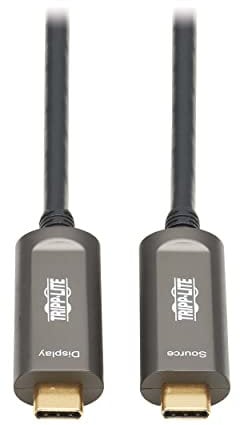 Tripp Lite USB-C Fiber 4K @ 60Hz Video Cable, USB 3.2 Active Optical Cable, Male to Male, Black, Plenum-Rated for in Wall & Ceiling Installations, 98 Feet / 30 Meters, 3-Year Warranty (U420F-30M-V)
