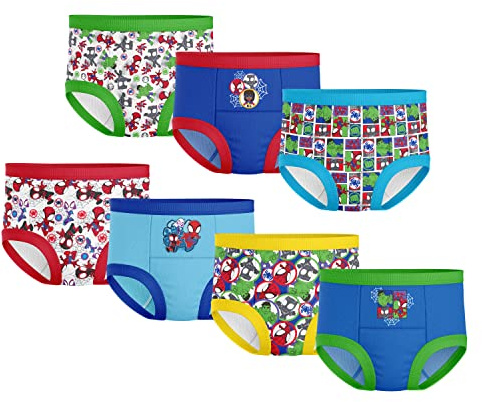 Spiderman Boy's Superhero Potty Training Pants, Success Chart & Stickers, Iron Man, Hulk & More Sizes 18m-4t Baby and Toddler Training Underwear (pack of 7)