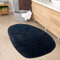 CARPETIA Ovaler Badezimmer Teppich angenehm weich – pflegleicht – in schwarz, 80x120 cm Oval