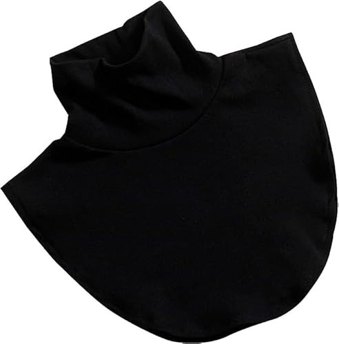 FSLEOVN Chemise pour Homme et Femme avec Faux Col Roulé, Insert Col Roulé Amovible, Coton, Demi-Collier, Noir Blanc, Insert Faux Col Chaud, Noir , Taille unique