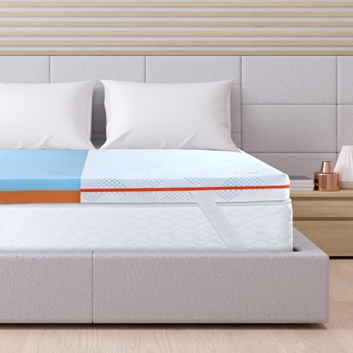 Maxzzz Topper Viskoelastische Gel-Matratzenauflage, 90 x 190 x 7,5 cm, hypoallergen, mit Gel-Infusion, Matratze mit hoher Dichte, belüftetes Design, milbendicht und atmungsaktiv, mit abnehmbarem Bezug