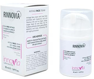 Innovia | Crema Viso Idratante Antiage con Bava di Lumaca e Acido Ialuronico - Trattamento Antirughe - 50ml - Made in Italy