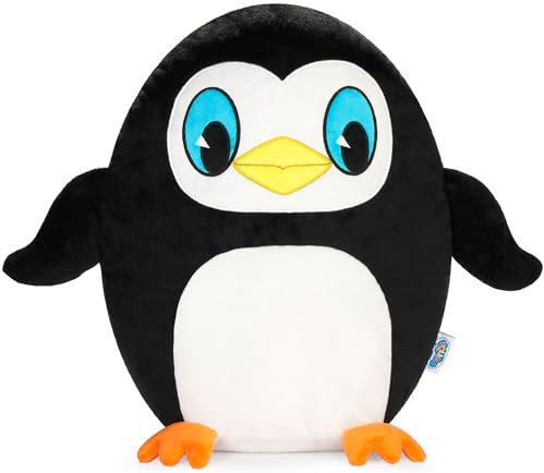 SQUISHBRUBIES Percy der Pinguin - 35 cm Kuscheltier - Superweiches Plüsch Stofftier - Plüschtier zum Kuscheln, Verschenken und Sammeln - Schwarz und Weiß