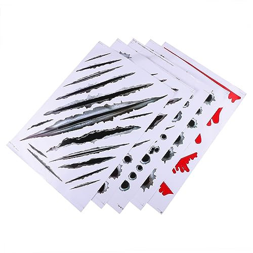 UPKOCH 5St Aufkleber Auto-Dekor Fensterdekoration Rennabziehbilder gefälschte Schüsse Halloween-Dekor Autorennen Streifen schmücken einstellen Applikationen r458