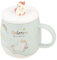 lachineuse - Tasse Licorne Unicorn - Porcelaine - Avec Couvercle & Couverts Licorne 3D - 500 ML - Petit Déj & Pause Détente - Café, Thé, Chocolat Chaud - Idée Cadeau Asie, Chine, Japon - Colori Vert
