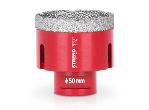 STREND PRO Diamant Bohrkrone Fliesen 50mm für Steckdose |PREMIUM Feinsteinzeug Bohrer 50mm Winkelschleifer | Fliesen Bohrkone | Fliesenbohrer/Diamantbohrer/Glasbohrer/Keramik bohrer/Porzellanbohrer
