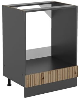 Vicco Herdumbauschrank R-Line, Artisan-Eiche/Anthrazit, 60 cm ohne Arbeitsplatte