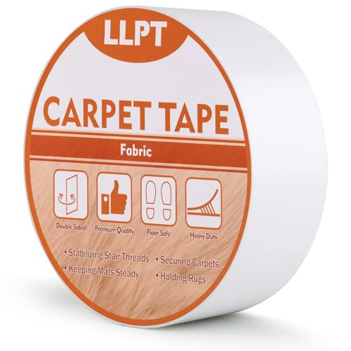 LLPT Double Sided Carpet Tape | Residue Free Heavy Duty Removable Easy Use Strong Adhesive Rug Gripper Tape | for Laminate Hardwood Floors Carpet Tile (DCT527P1)| 50mm x 27m