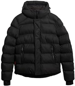 Superdry Herren Sport-Steppjacke aus Mikrofaser mit Kapuze