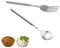 IUSOT 2pcs Extendable Fork and Spoon, Telescopic Stainless Steel Utensils, Long Handled Extends to 25, Retractable for Dessert, Fruit, BBQ, Expandable Tableware Supplies