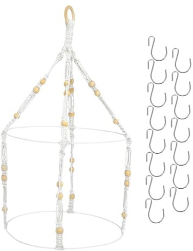 KOMBIUDA Cotton Rope Herb Drying Rack Plant Hangers Indoor Macrame Sturdy Easy Air Circulation