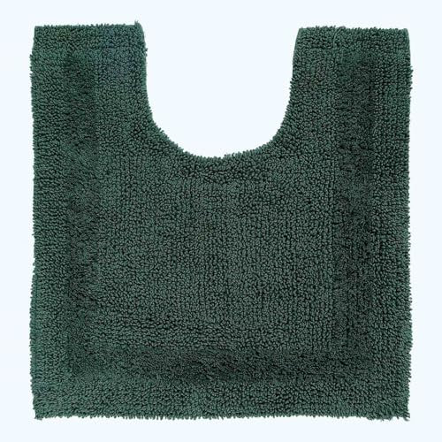 HOMESCAPES Tapis Contour WC en Coton, Tapis WC et lavabo 50x55 cm, Tapis de Bain Vert Mousse
