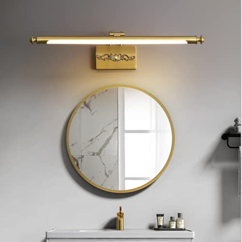 SSNCcNC Kupfer Spiegelschrank Leuchte LED Europäischen Vintage Spiegelleuchte 9W Badleuchte Spiegellampe Badlampe Wasserdicht Neutrales Licht 4500K Wandleuchte Bilderleuchte L:56CM