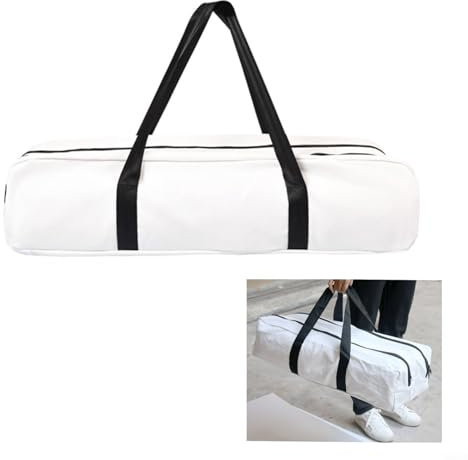 Praktische Leinentasche zum Zusammenklappen, Campingtisch, Holz, perfekte Größe für 120 cm und 90 cm Tische, Beige (L)