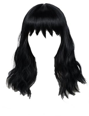 Taeyue Schwarze Lydia Deetz Cosplay Perücke Damen Beetle Lydia Braut Wellige Perücken Zubehör für Halloween Karneval Erwachsene, Einheitsgröße