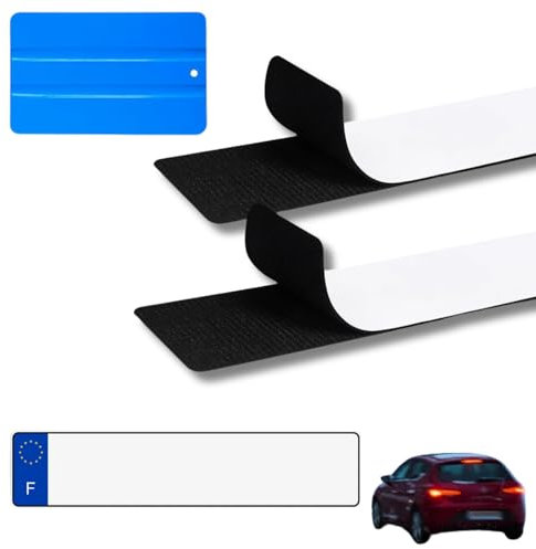 2 Stück Klett Kennzeichenhalter Rahmenlos, Wetterfestes Kennzeichen Klet, KFZ Kennzeichen Set Selbstklebend Für Deutsche und Österreich Standardkennzeichen, Extra-Stark und Universal