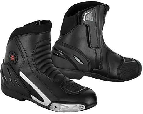 Vaster Moto Stivali da moto impermeabili Scarpe da moto da uomo Stivali da moto Scarpe da motocross (EN 13634), bianco, 44 EU