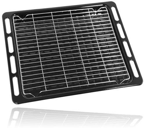 SPARES2GO Oven Grill Tray Shelf Universal Full Width Bottom Drip Base Pan Rack 476mm x 374mm