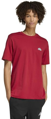 adidas Men's Summer Slide Trim Graphic T-Shirt, Active Maroon, M