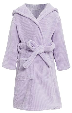 WYTbaby Bademantel Kinder Mädchen mit Kapuze Flauschig Fleece Bademantel für Jungen Und Mädchen 4-6 Jahre