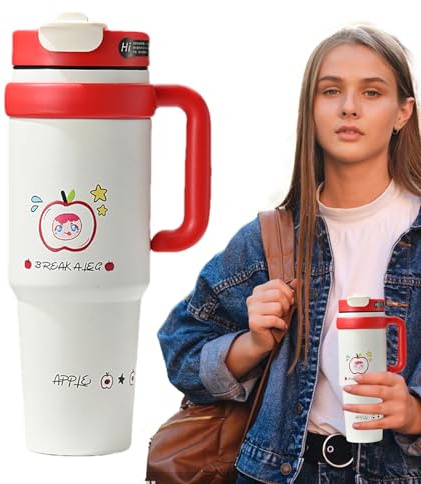 Quorvex Gourde - 1L Gourde Isotherme Anti-Fuites Avec Poignée - pour École | Pour Café Boissons École Adultes