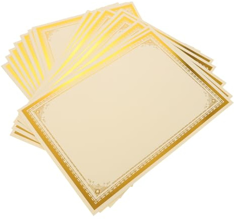 Golddiplom Zertifikat 30 Stück Papier für Drucker, A4, Personalisierbar | Urkundenpapier Bedruckbar Gold, Diplom Zertifikat für Schule und Akademische Auszeichnungen, Einschulung Feier