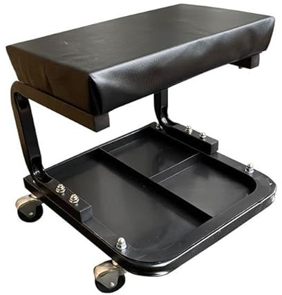 GEAR4GARAGE Mechanic’s Utility Seat – Workshop Creeper Stool with Castor Wheels & Tool Tray for Garage Use