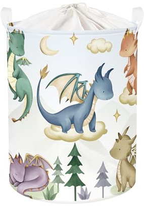 HUUMONSS Grande Cesta Porta Biancheria Dinosauri Carini Pieghevole Cestini Portaoggetti Giocattoli Vestiti per Bambino Cesta Indumenti Sporchi per Bagno,Albero,63L