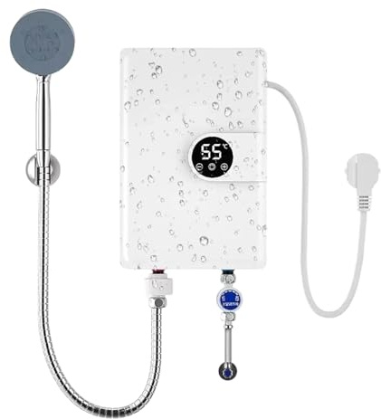 Hobngmuc Chauffe-Eau Instantané Électrique | Réchauffeur de douche à affichage numérique - Chauffe-Eau Électrique Pour Douche,Pour Camping-Car Cuisine Salle De Bain Piscine Extérieur Intérieur