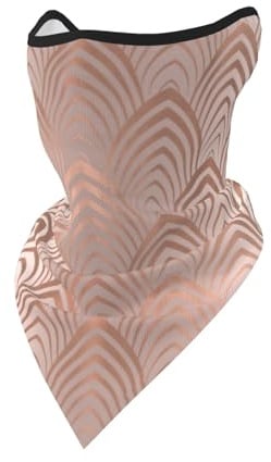 Masque Coupe-Vent Rose cuivré Gris Art déco à Motifs Coquillages et écailles, Cache-Cou, Protection pour Le Visage et Le Visage, idéal pour la Moto en Hiver