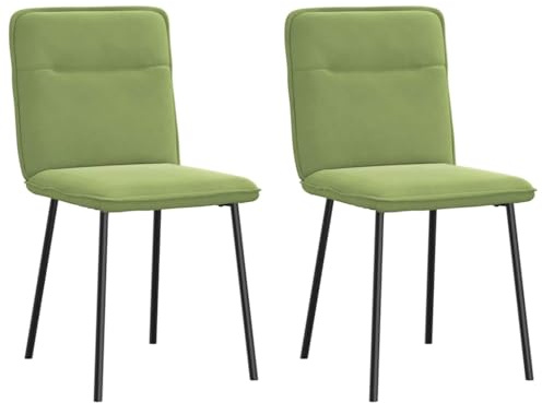 Frdhee Essstühle Polsterstühle Sessel Stuhl,Esszimmerstühle 2 STK. Hellgrün Samt,Für Schlafzimmer Küche Wohnzimmer,Einfach Einzurichten